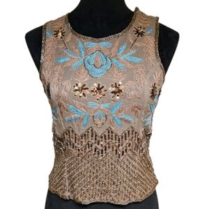 Shine Vintage Embroidered Sleeveless Top -